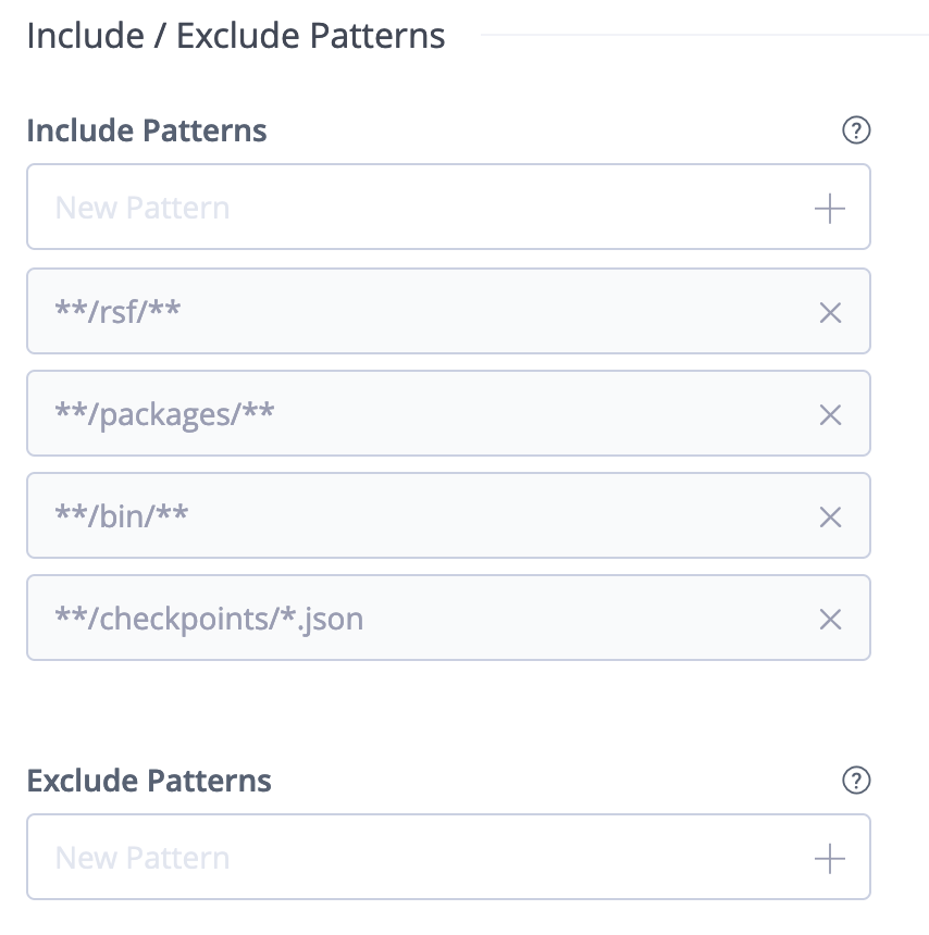 Screenshot in Artifactory showing the Patterns settings for the second Remote Repository